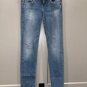 True Religion Womens Skinny Blue Jeans Denim Legging Sz Low 29”W x 30”L W Flaps